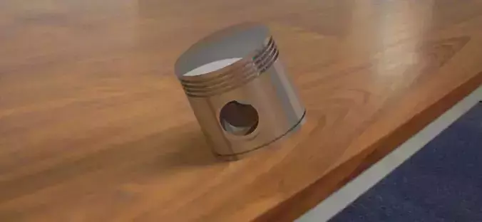 Piston wooden table with metal lamp