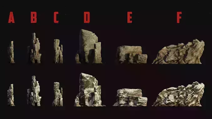 ULTIMATE ROCK  BUNDLE and  BONUS 4k Texture Variations 3D model