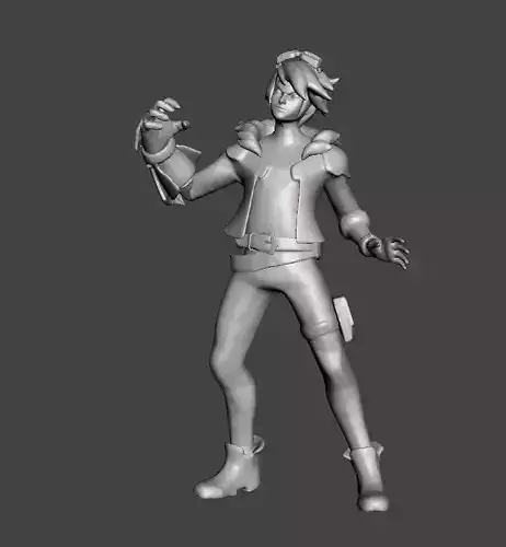 Ezreal 3D Model character in armor and holding sword