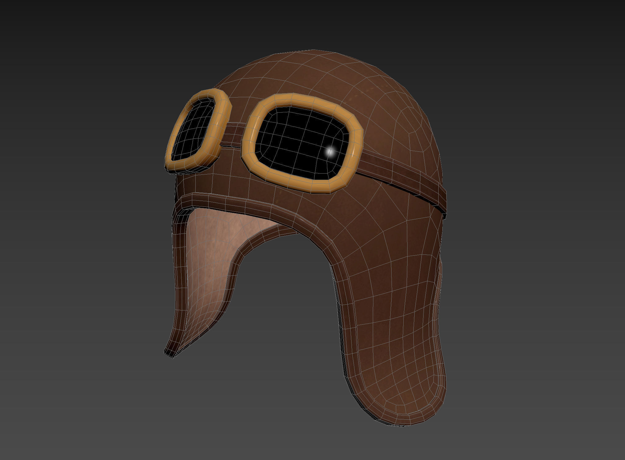 Prop011 Aviator Hat 3D model_11