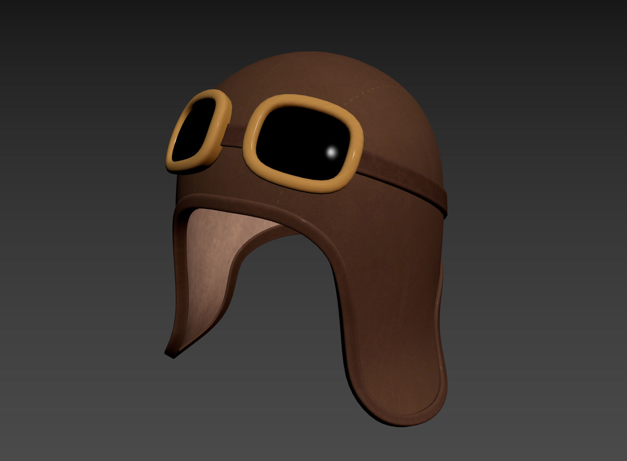 Prop011 Aviator Hat 3D model_10