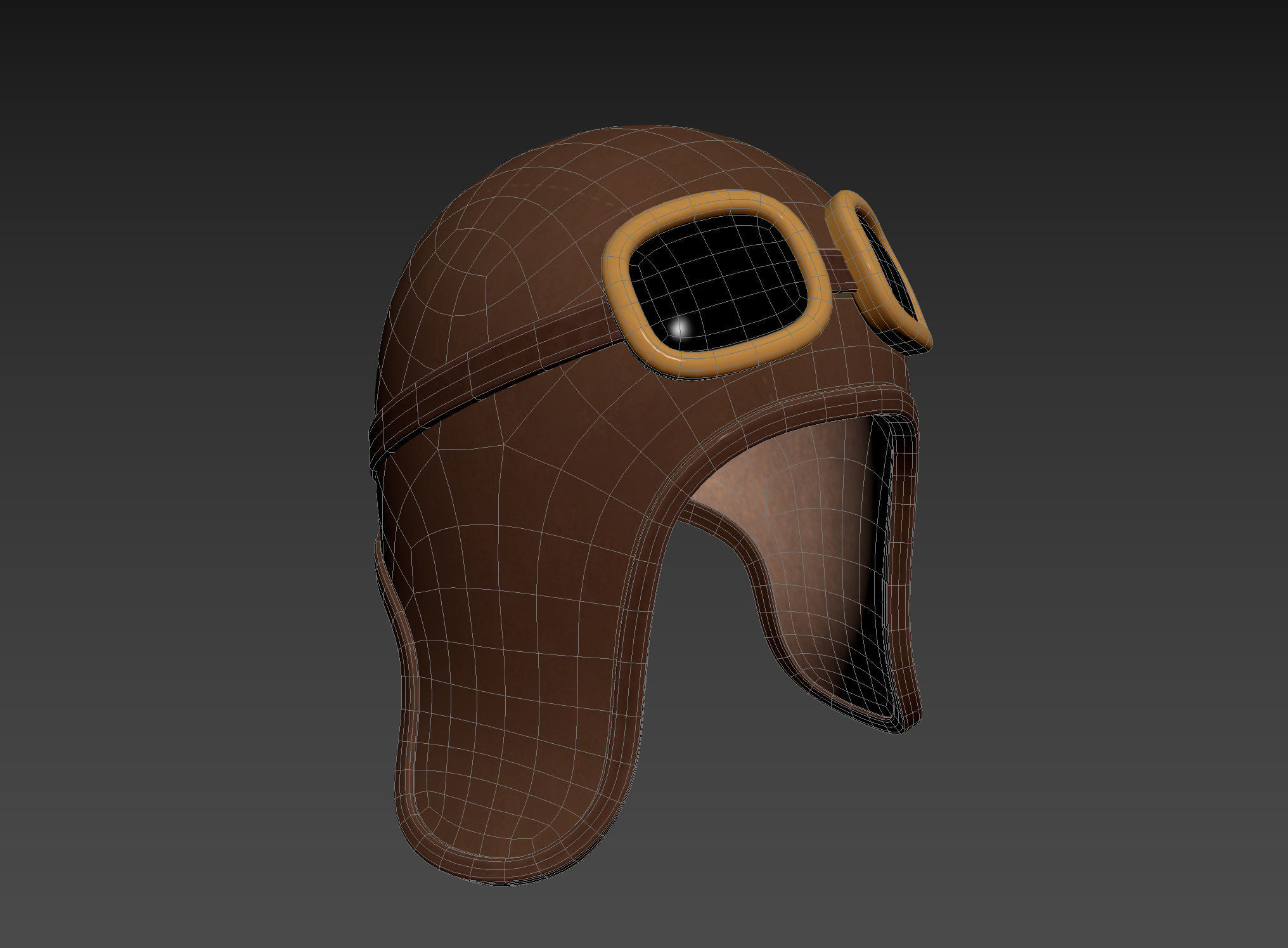 Prop011 Aviator Hat 3D model_14