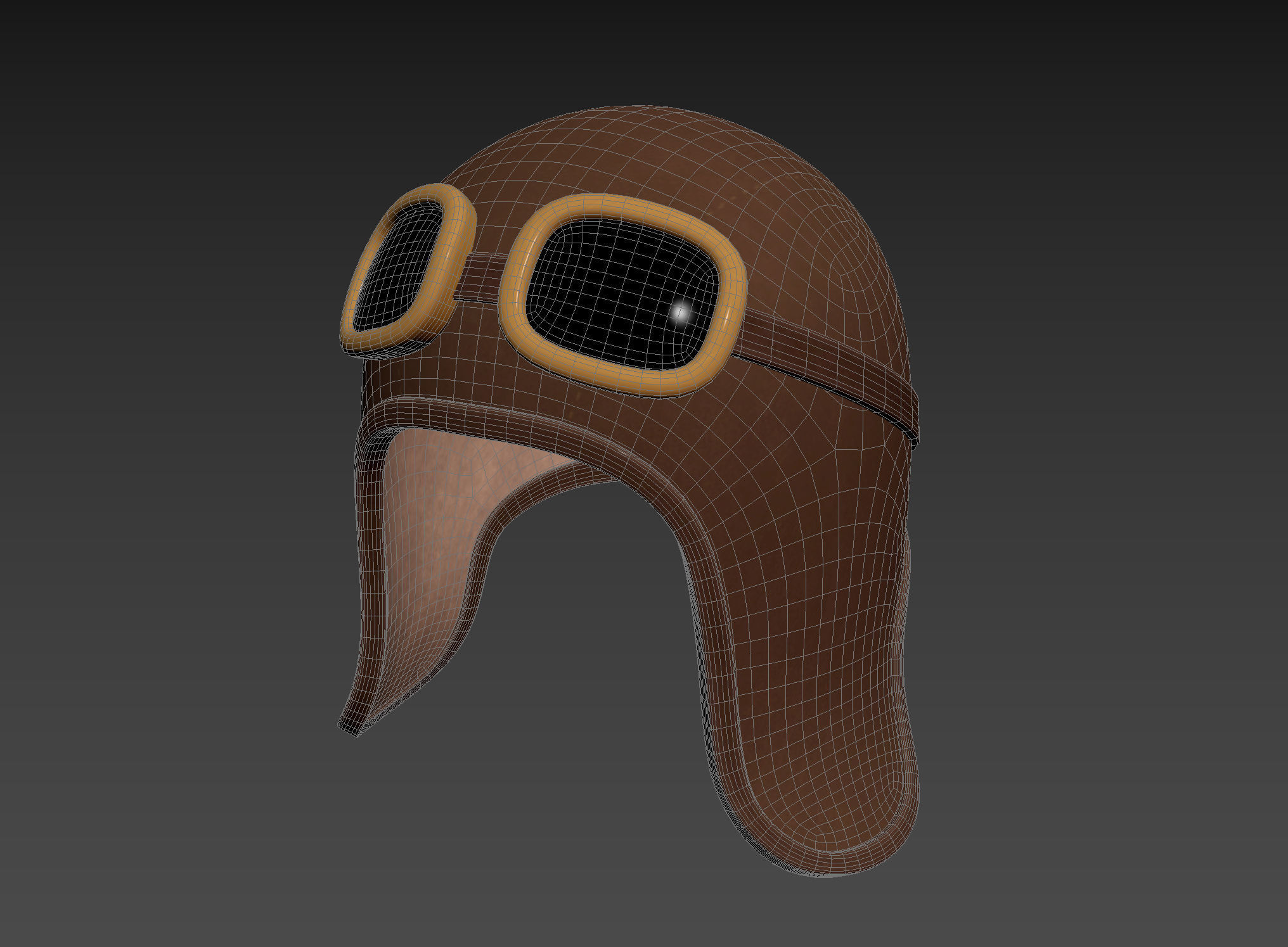 Prop011 Aviator Hat 3D model_12
