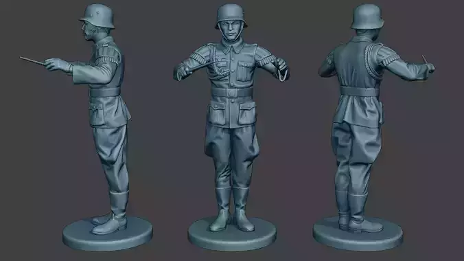 German musician soldier ww2 Stand band boss G8 3D print model