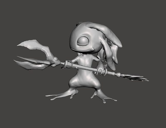 Fizz 3D Model character holding spear 3D print model