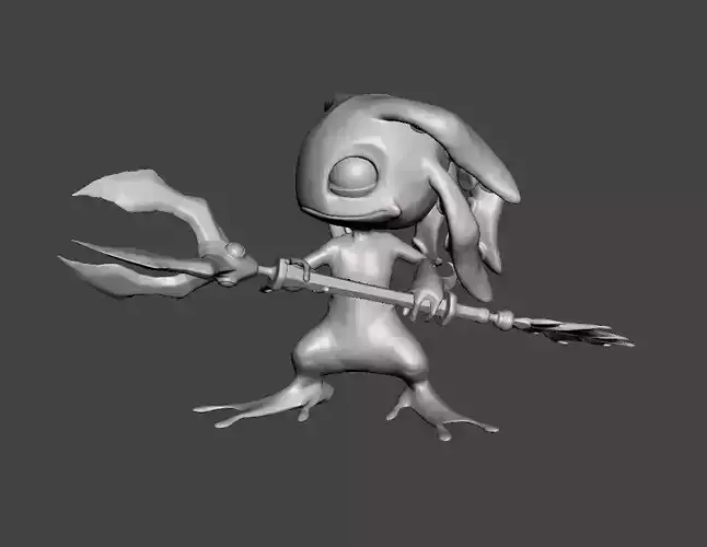 Fizz 3D Model character holding spear 3D print model