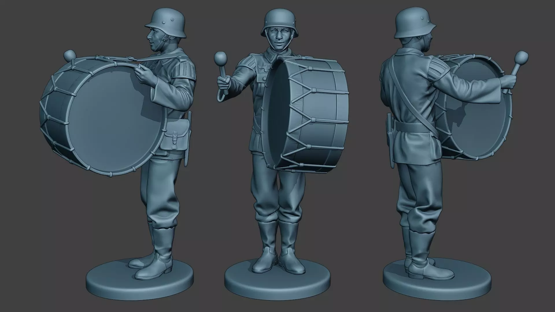 German musician soldier ww2 Stand bass drum G8 3D print model_0