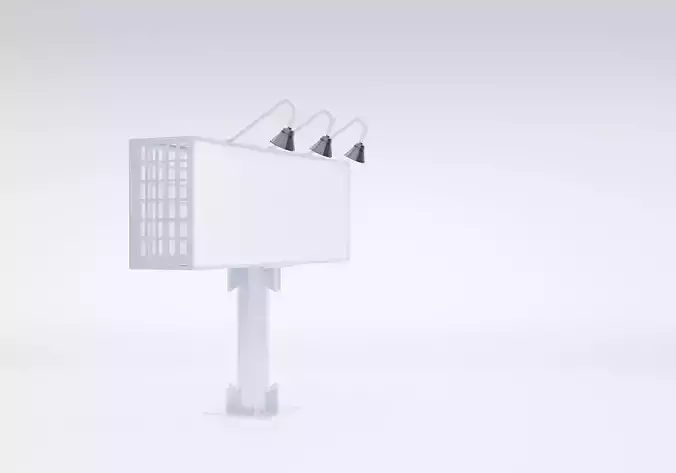 Billboard 3D model Low-poly with a spotlight free 1 picture