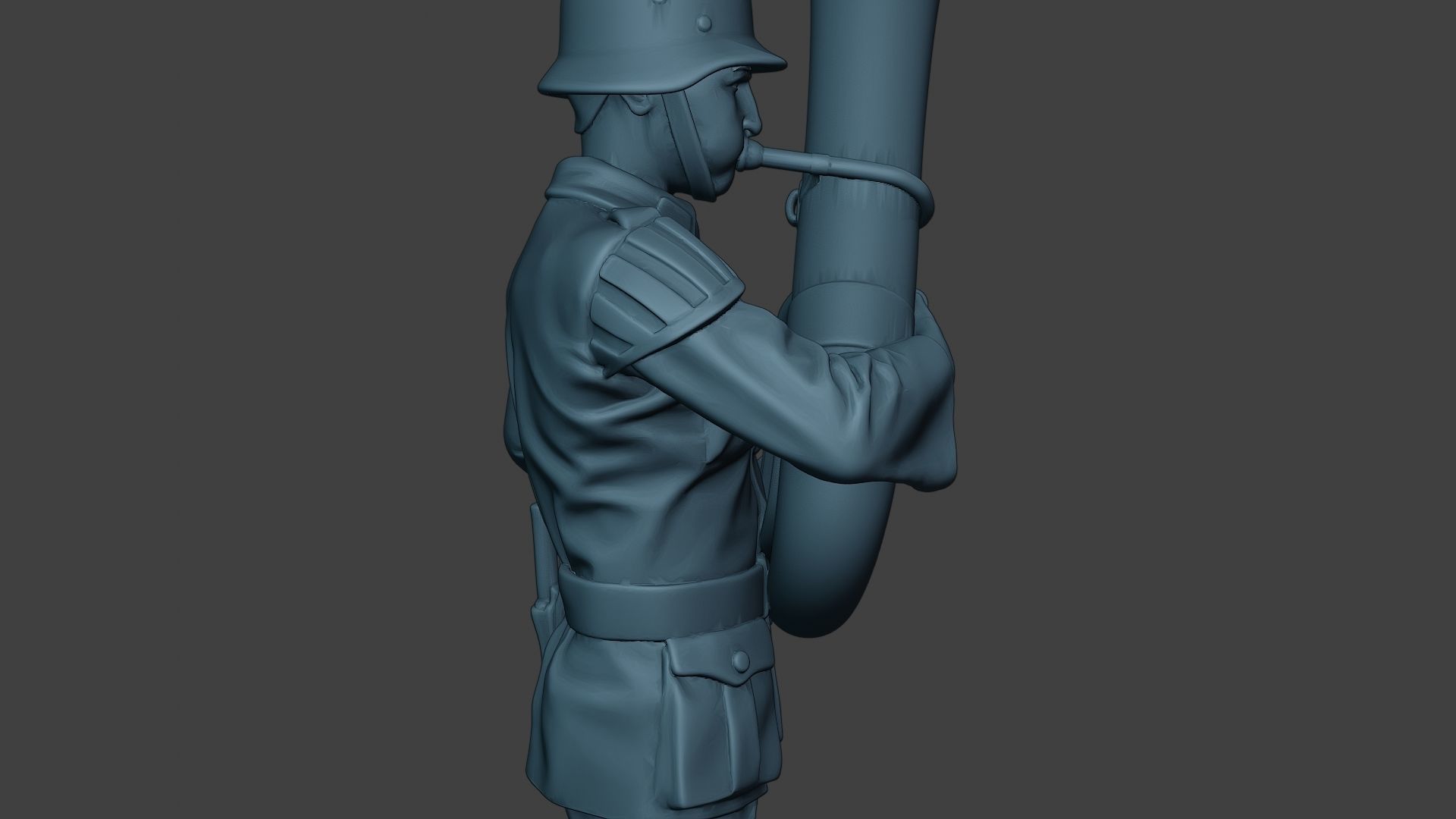 German musician soldier ww2 Stand bass horn G8 3D print model_20