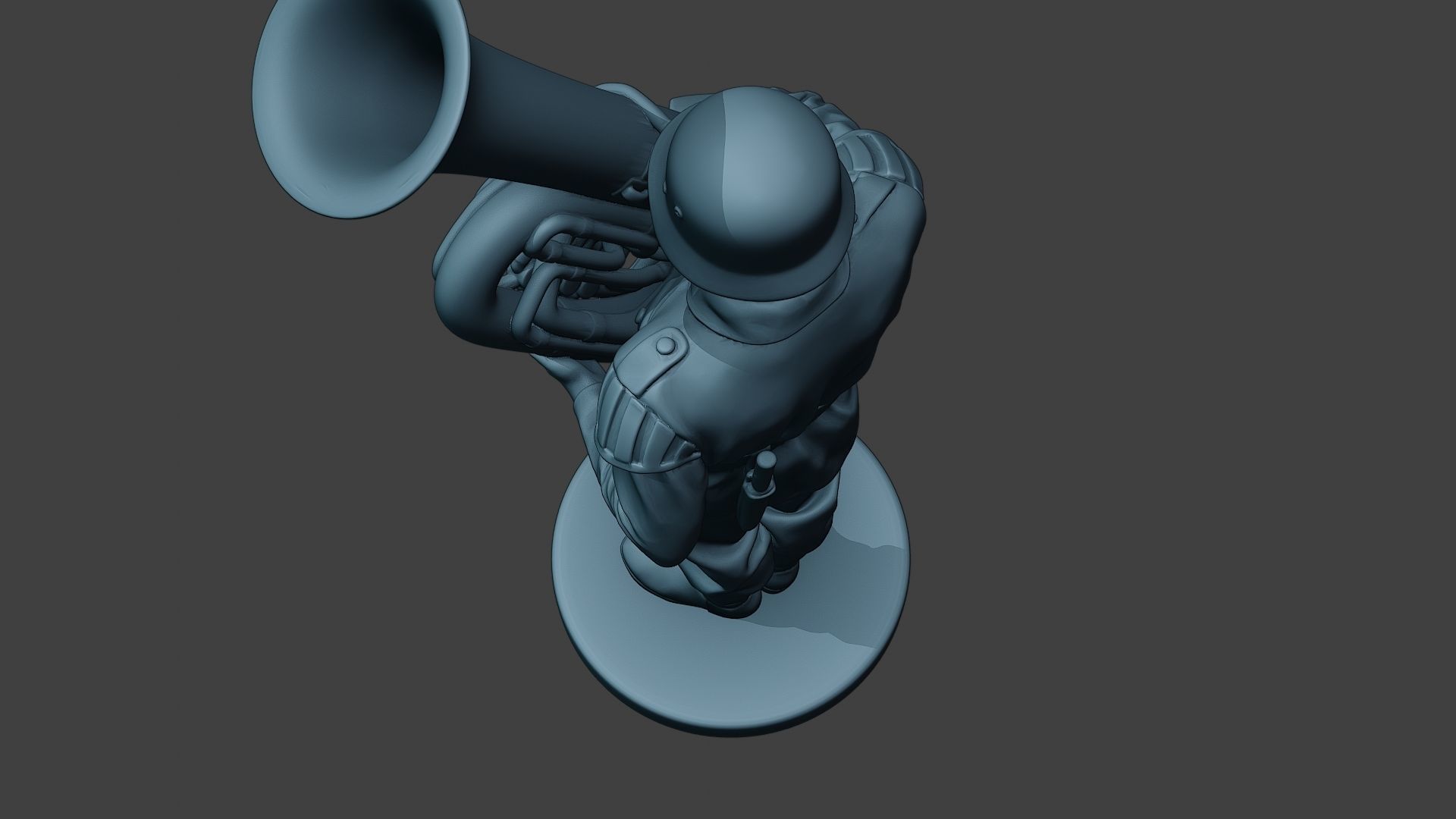 German musician soldier ww2 Stand bass horn G8 3D print model_16