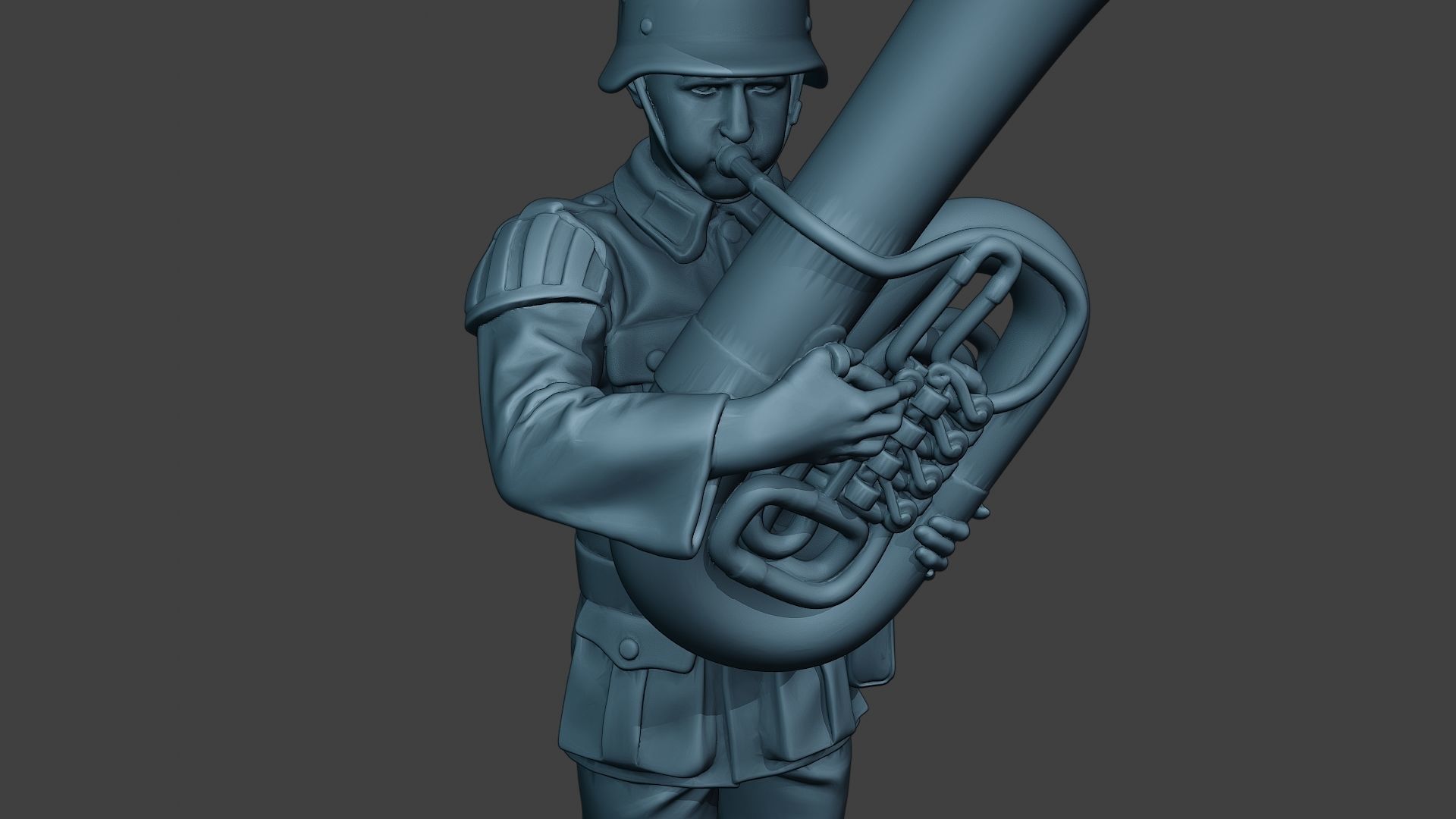 German musician soldier ww2 Stand bass horn G8 3D print model_19