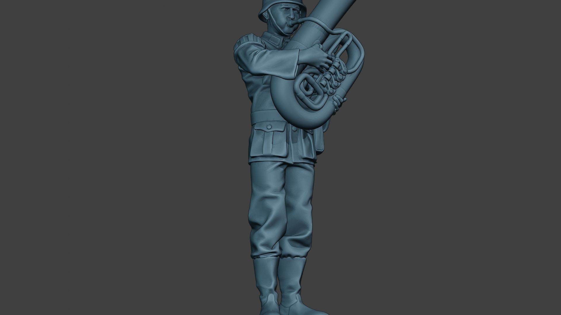 German musician soldier ww2 Stand bass horn G8 3D print model_13
