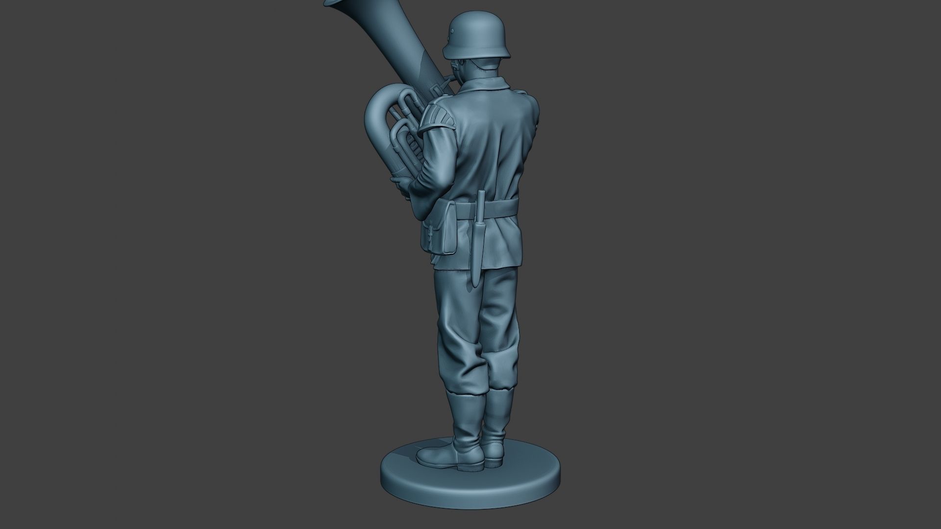 German musician soldier ww2 Stand bass horn G8 3D print model_5