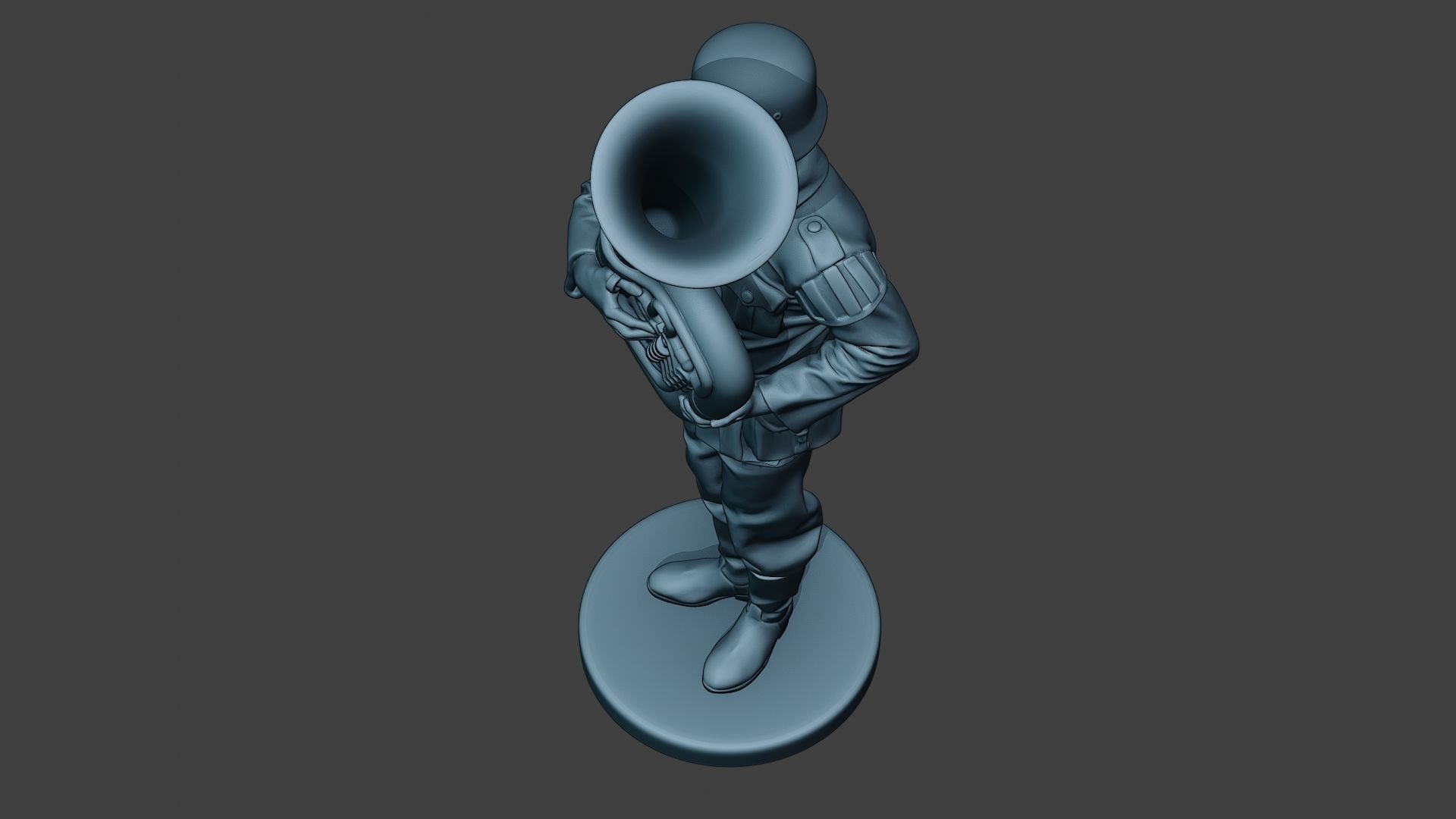 German musician soldier ww2 Stand bass horn G8 3D print model_15