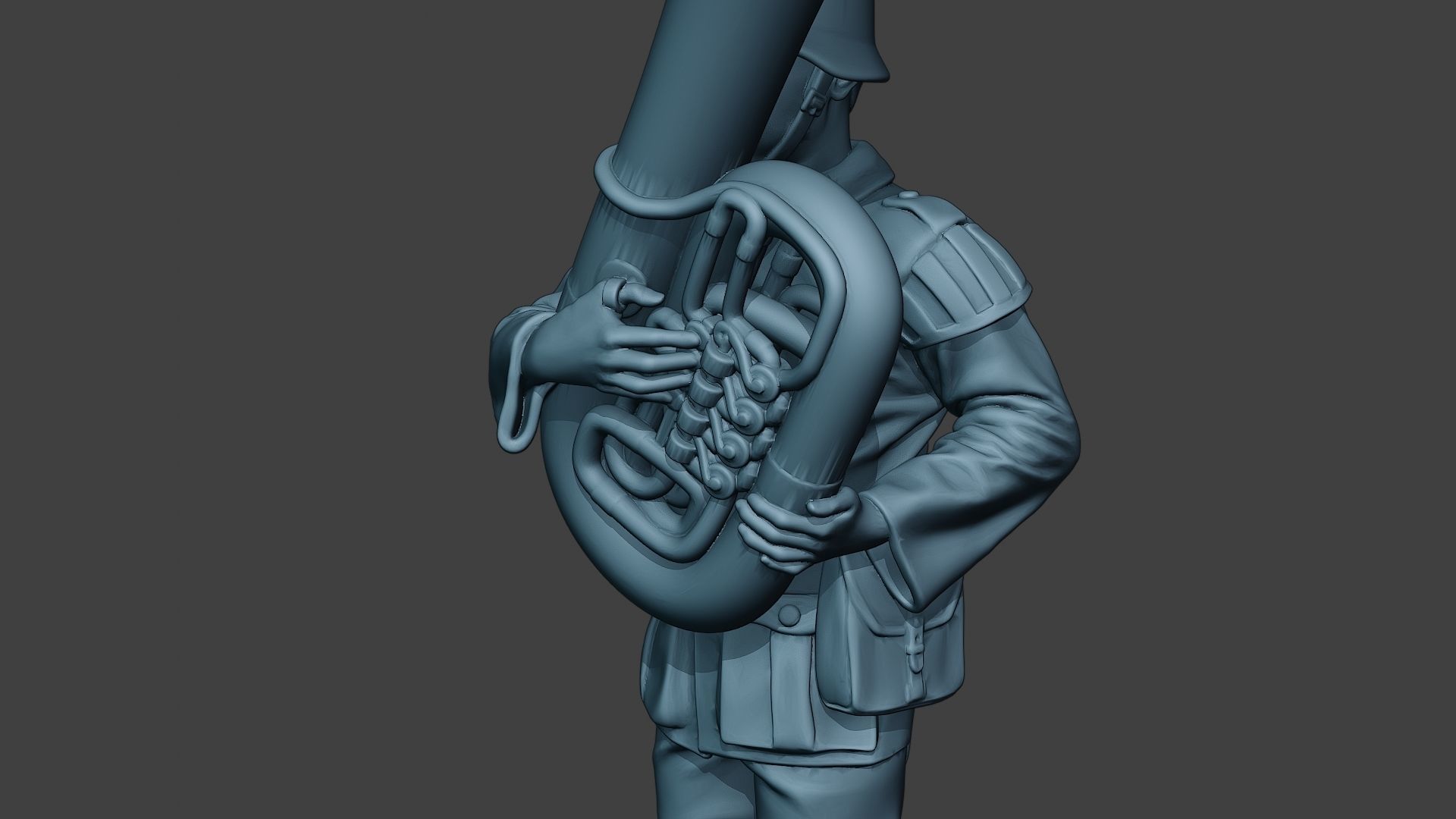 German musician soldier ww2 Stand bass horn G8 3D print model_18