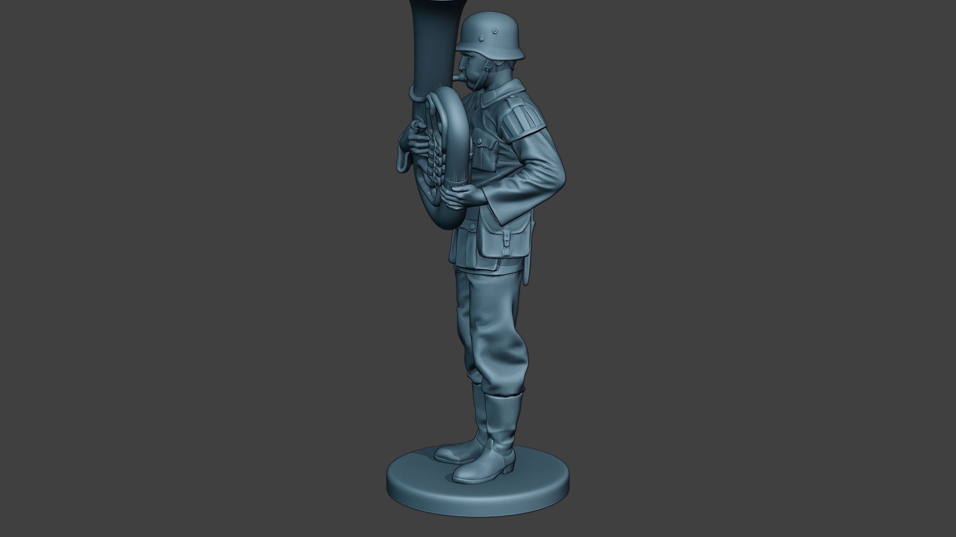 German musician soldier ww2 Stand bass horn G8 3D print model_3
