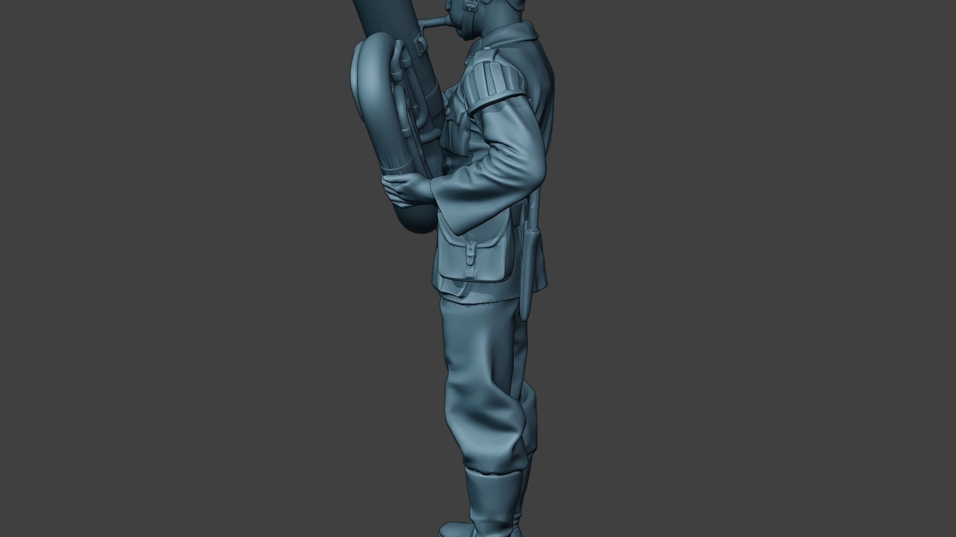 German musician soldier ww2 Stand bass horn G8 3D print model_26