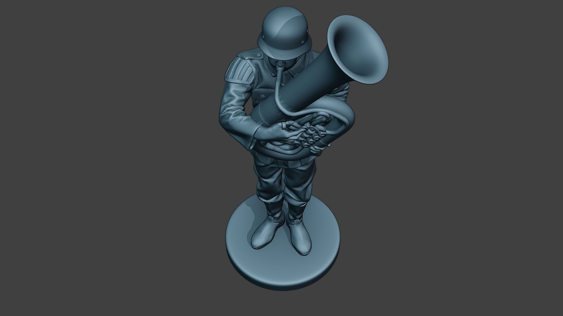 German musician soldier ww2 Stand bass horn G8 3D print model_14