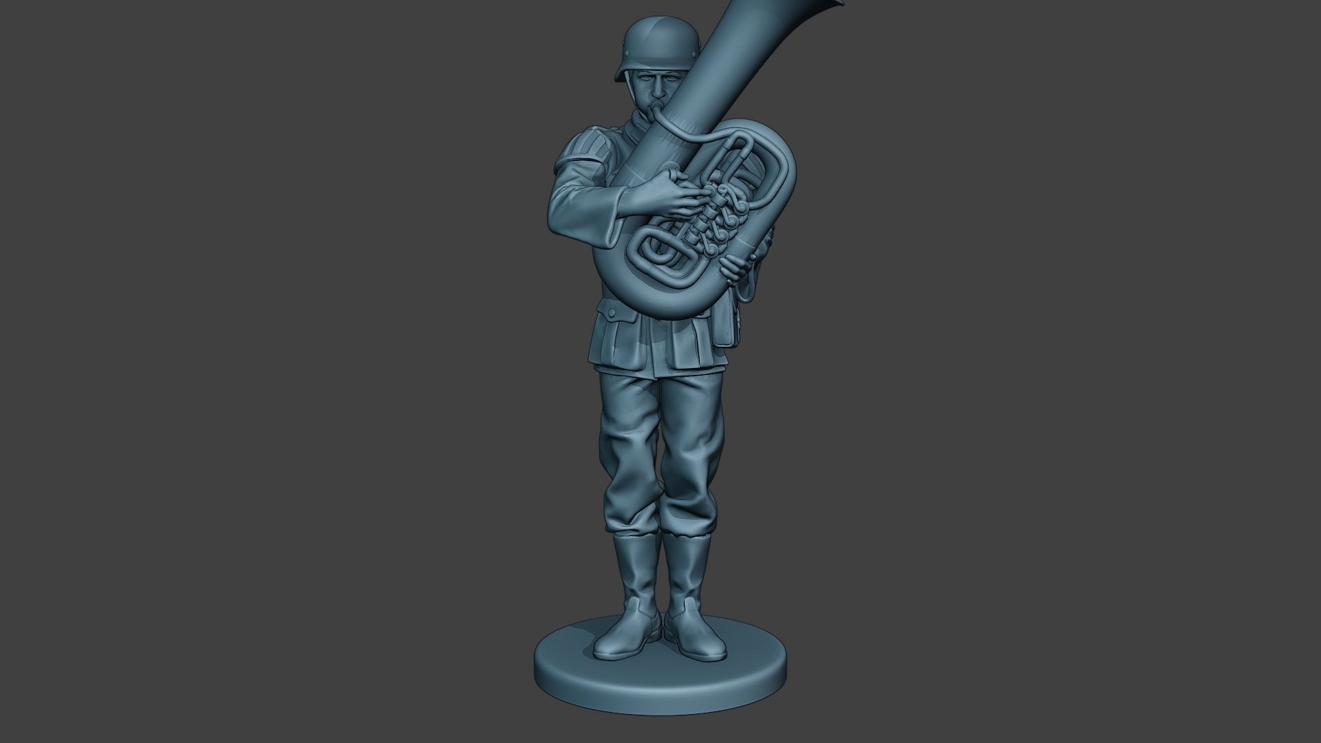 German musician soldier ww2 Stand bass horn G8 3D print model_1