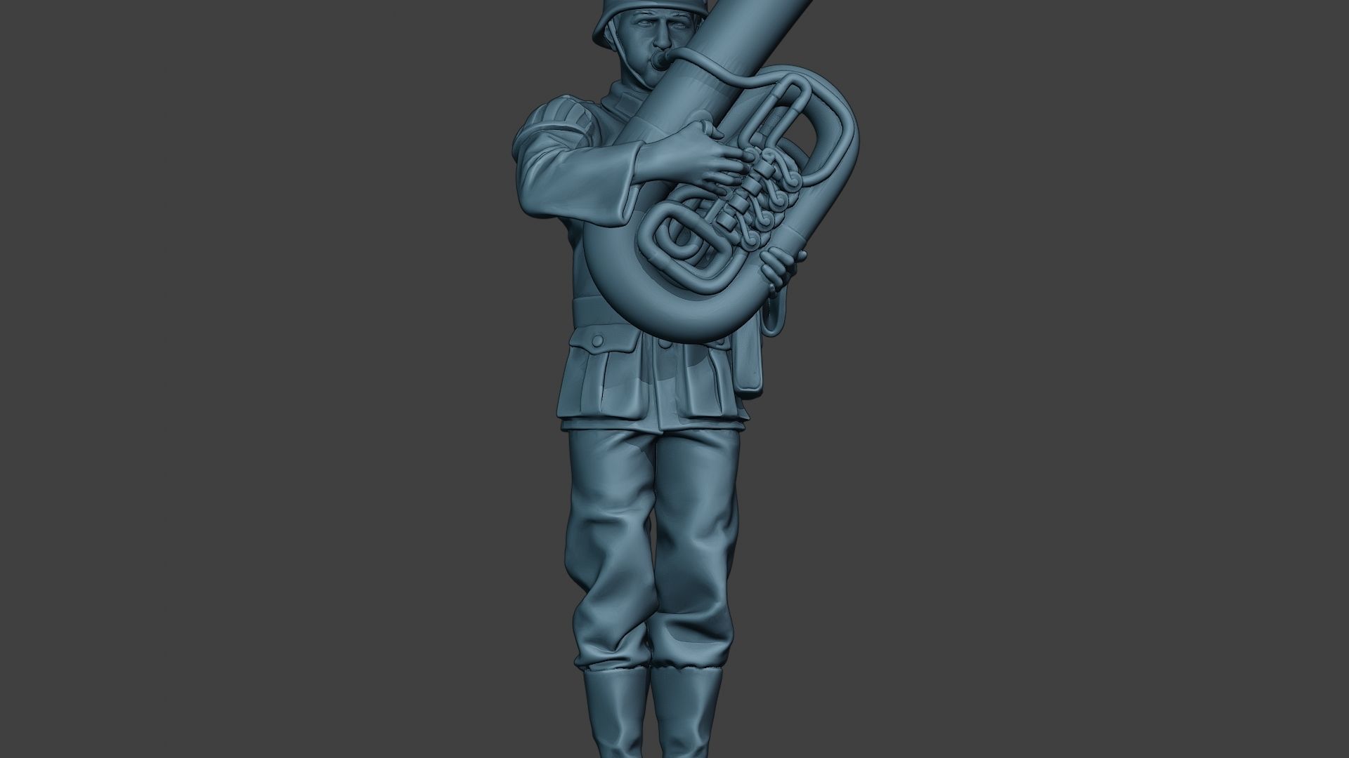 German musician soldier ww2 Stand bass horn G8 3D print model_28