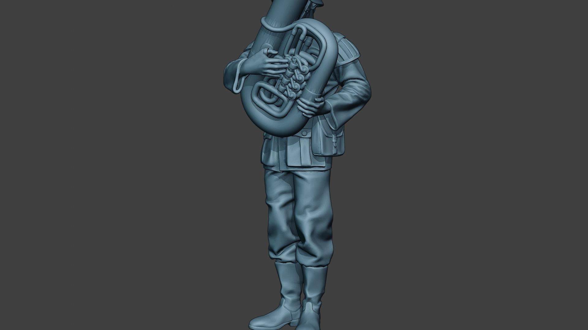 German musician soldier ww2 Stand bass horn G8 3D print model_27