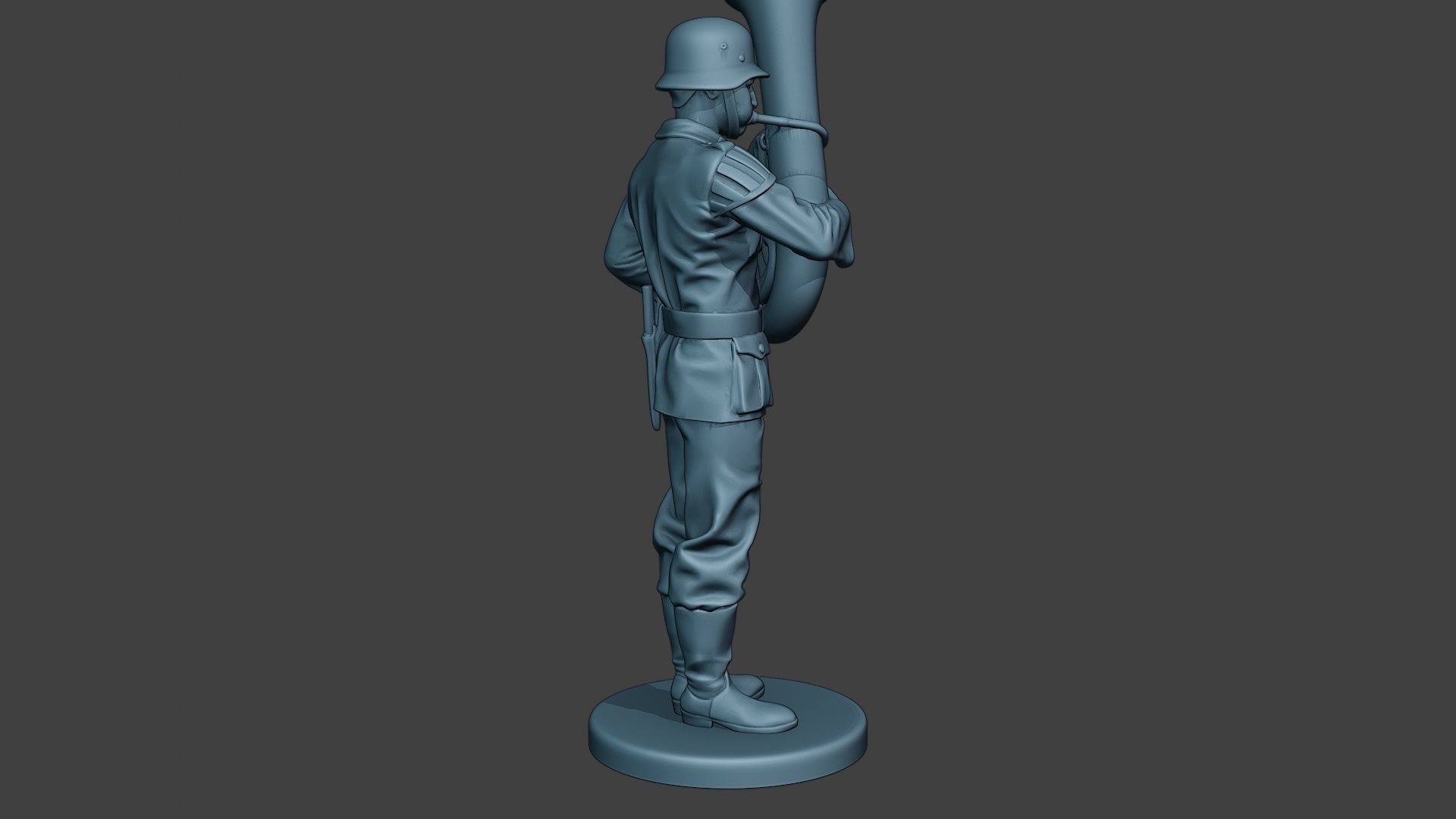 German musician soldier ww2 Stand bass horn G8 3D print model_8