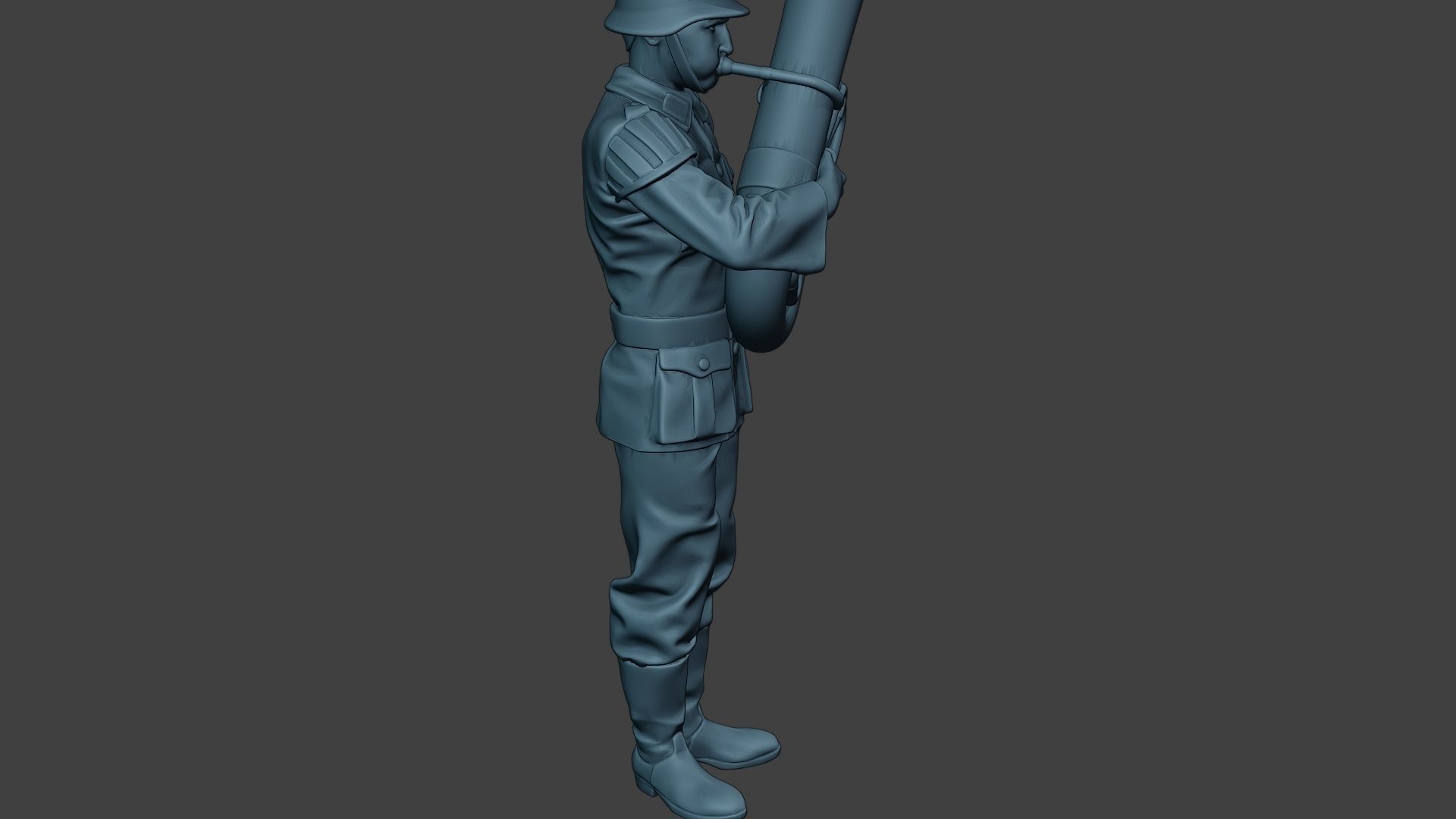German musician soldier ww2 Stand bass horn G8 3D print model_30