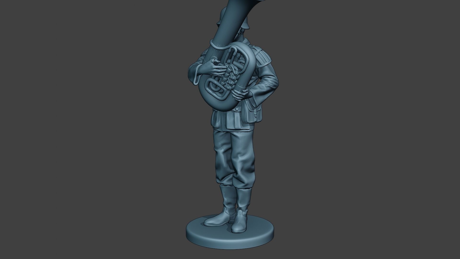 German musician soldier ww2 Stand bass horn G8 3D print model_2