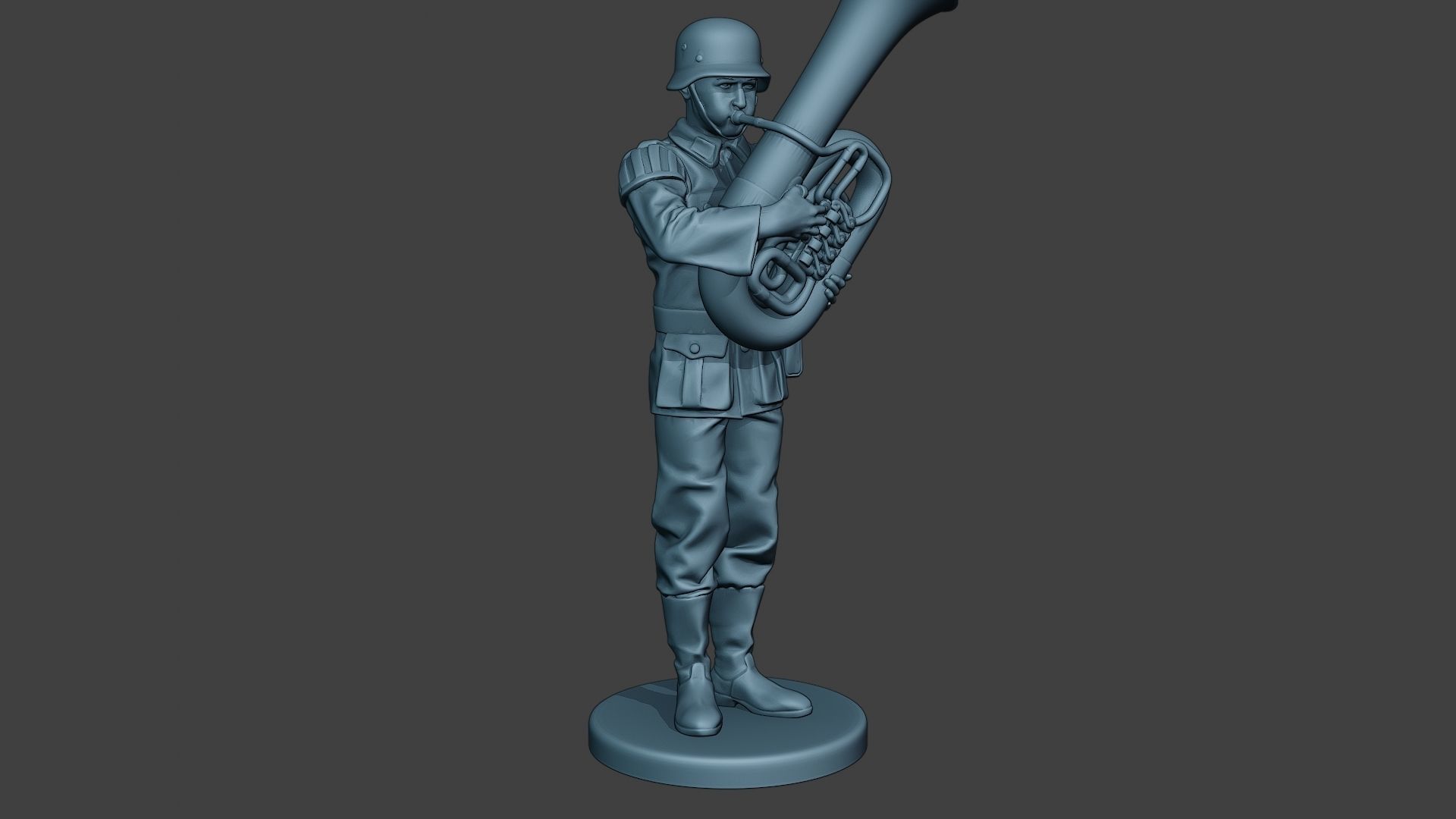 German musician soldier ww2 Stand bass horn G8 3D print model_10