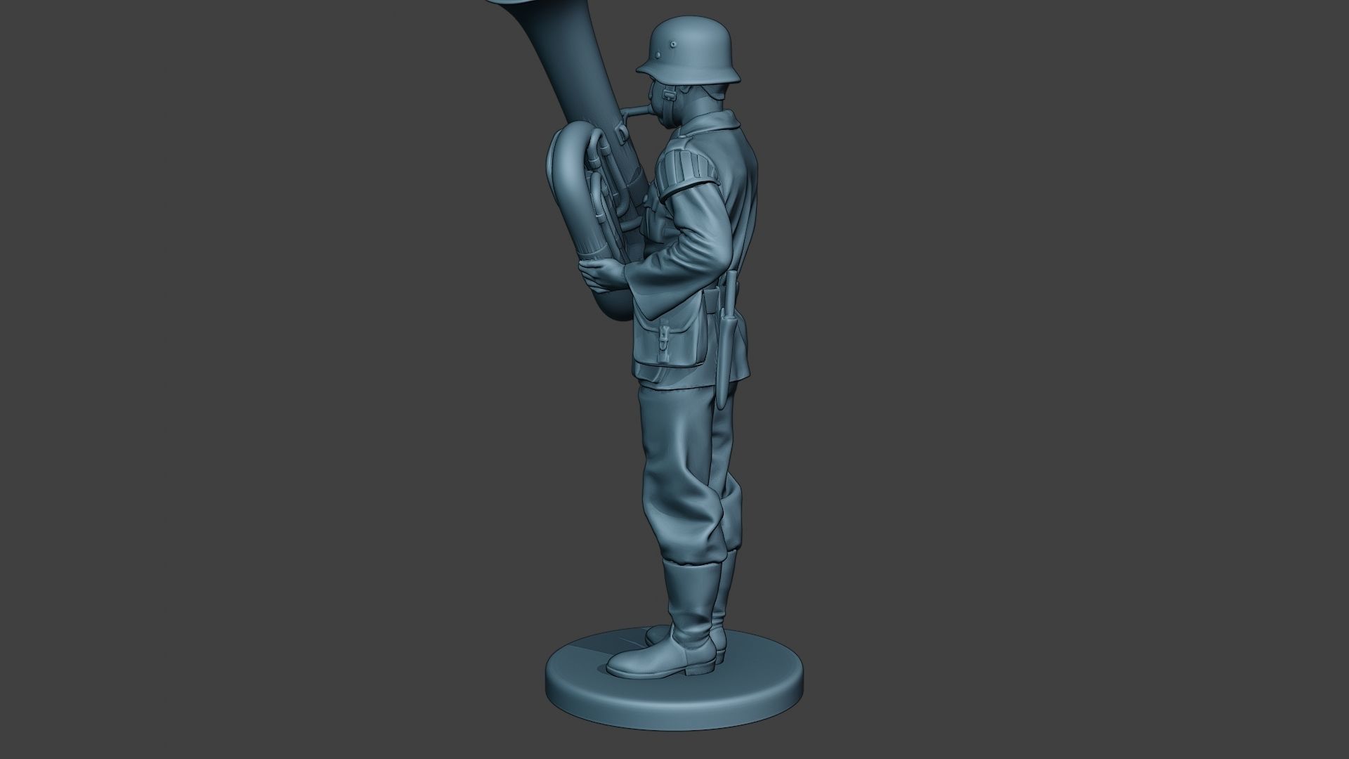 German musician soldier ww2 Stand bass horn G8 3D print model_4