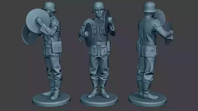 German musician soldier ww2 Stand cymbals G8 3D print model