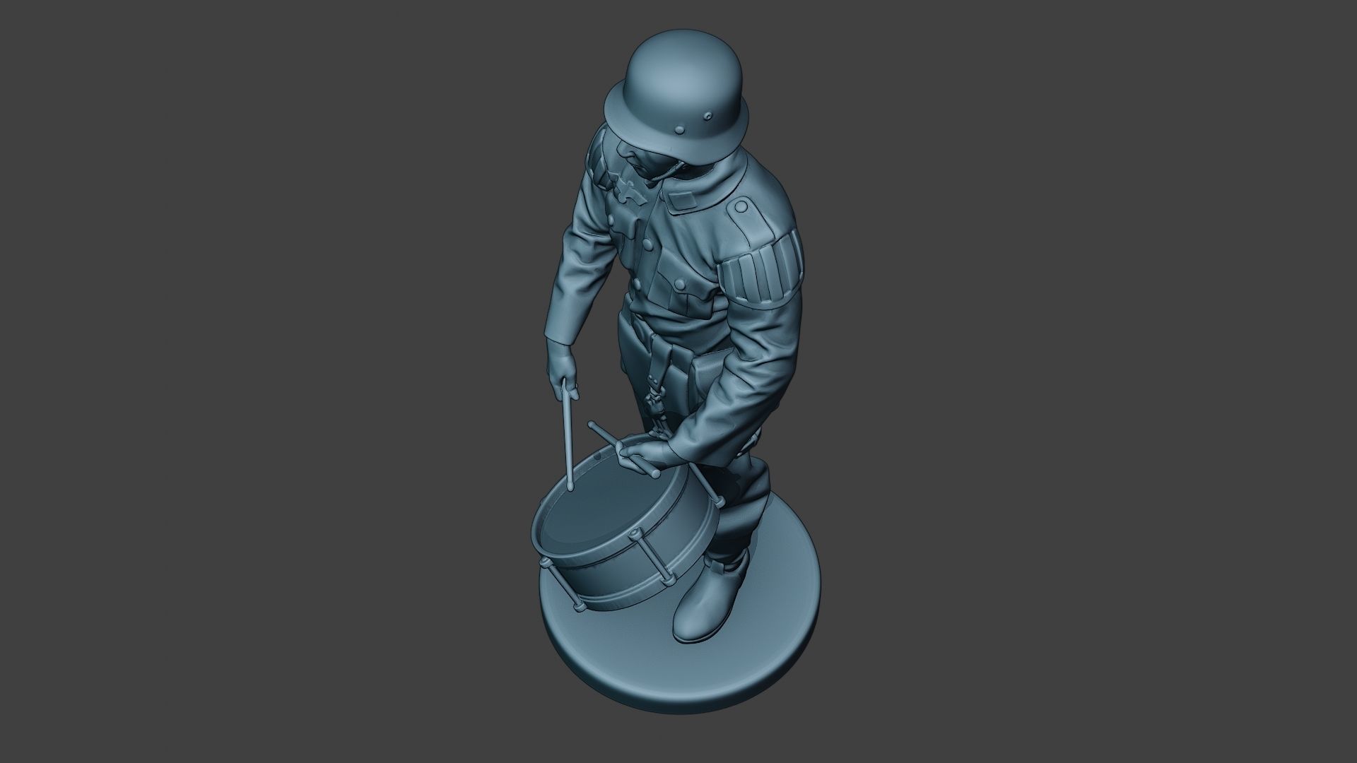German musician soldier ww2 Stand drum G8 3D print model_15
