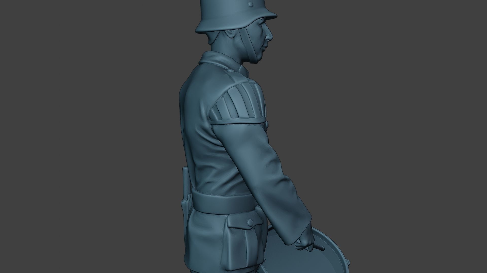 German musician soldier ww2 Stand drum G8 3D print model_20