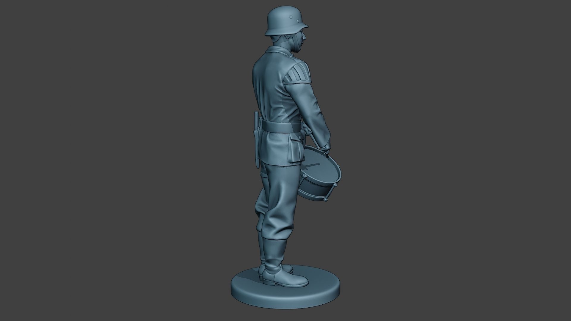 German musician soldier ww2 Stand drum G8 3D print model_8