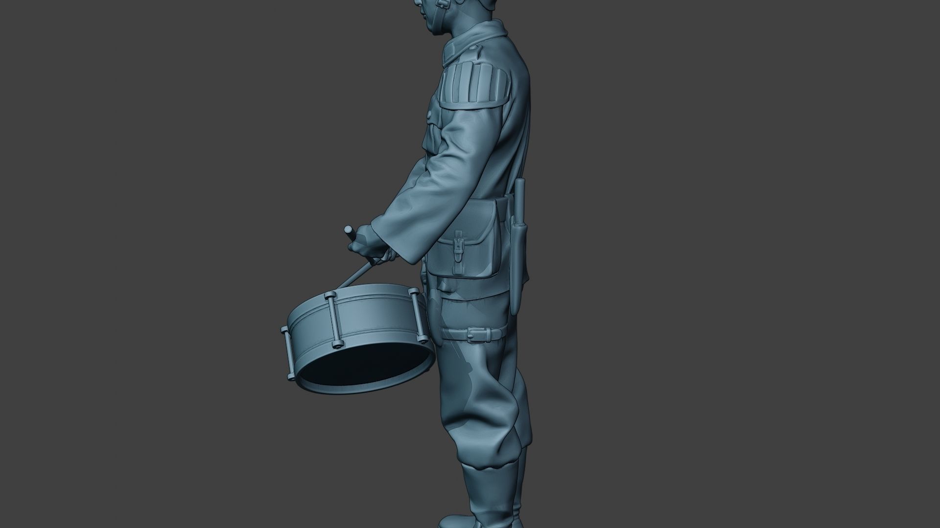 German musician soldier ww2 Stand drum G8 3D print model_26