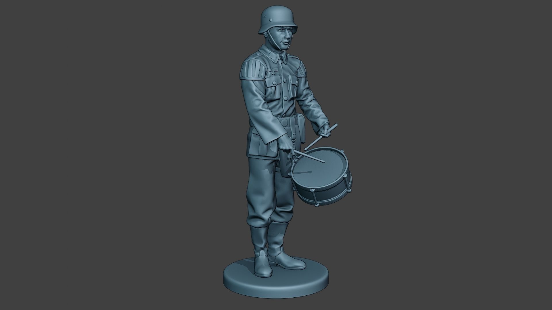 German musician soldier ww2 Stand drum G8 3D print model_10