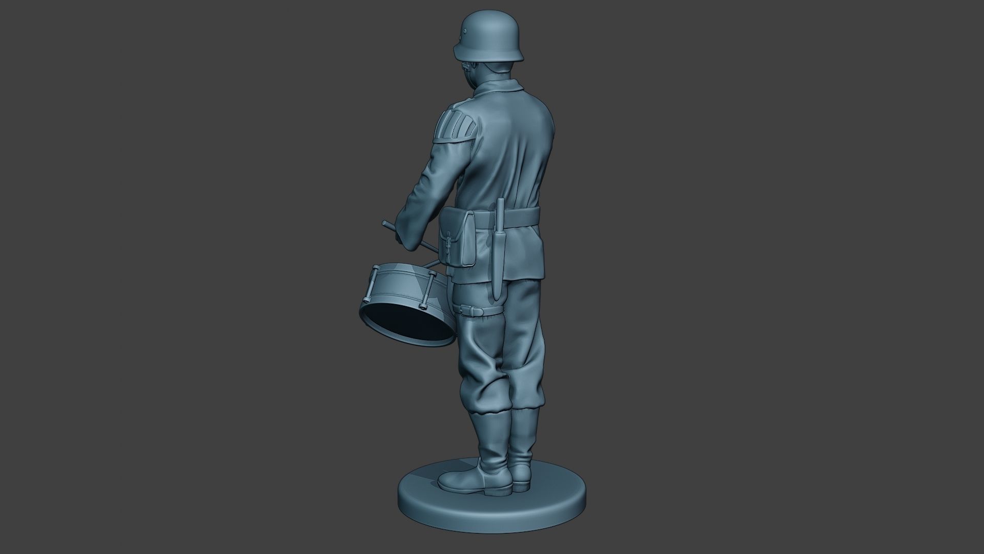 German musician soldier ww2 Stand drum G8 3D print model_5