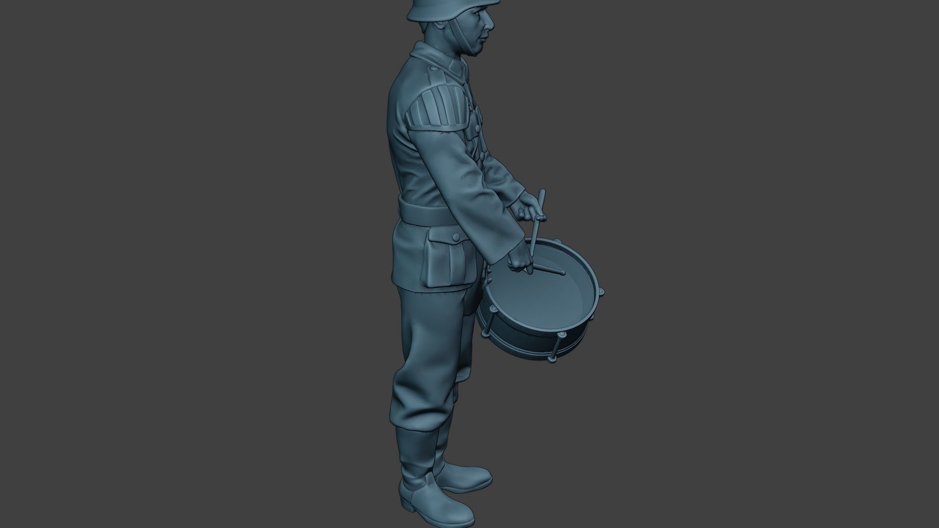 German musician soldier ww2 Stand drum G8 3D print model_30