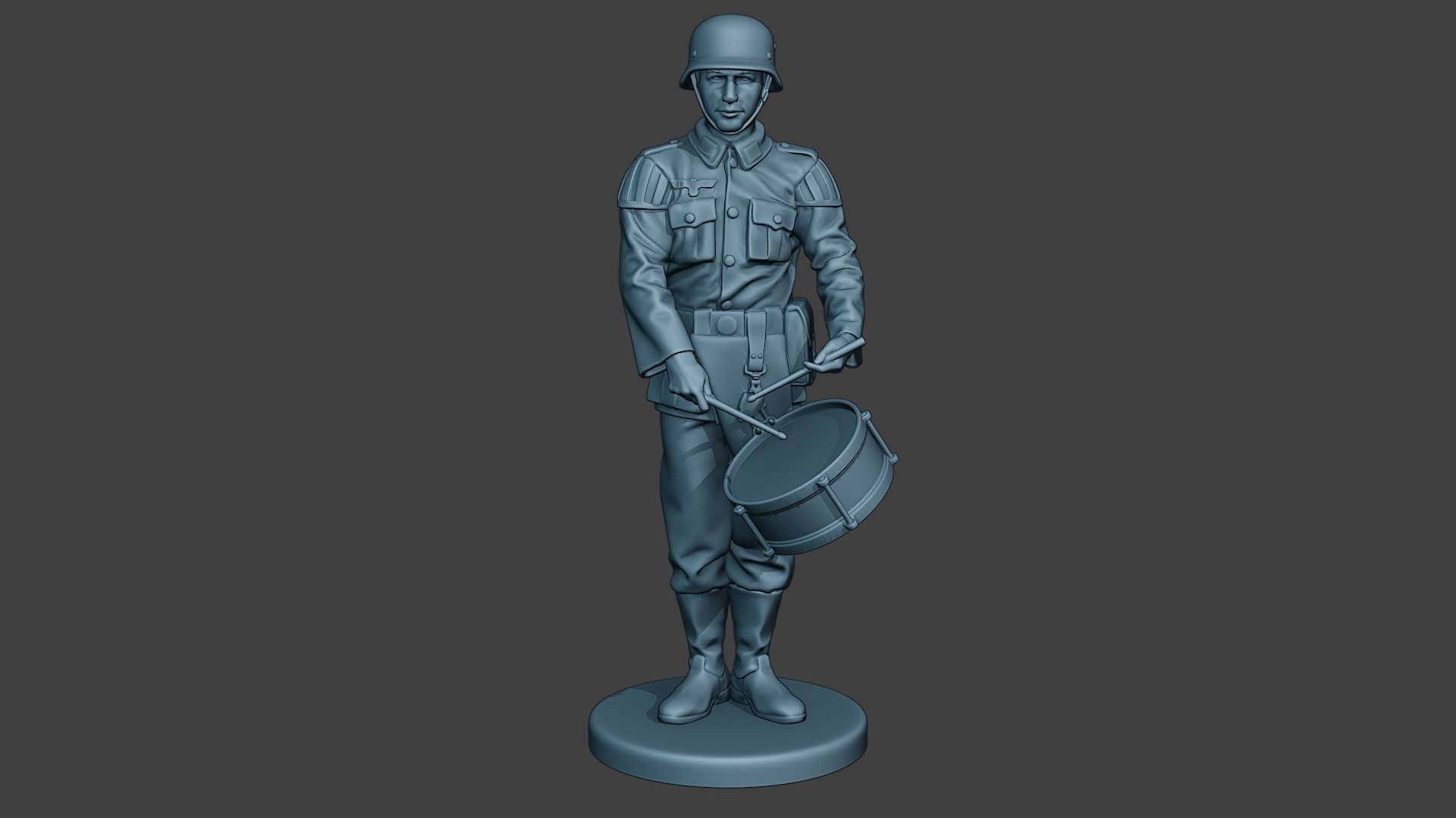 German musician soldier ww2 Stand drum G8 3D print model_1