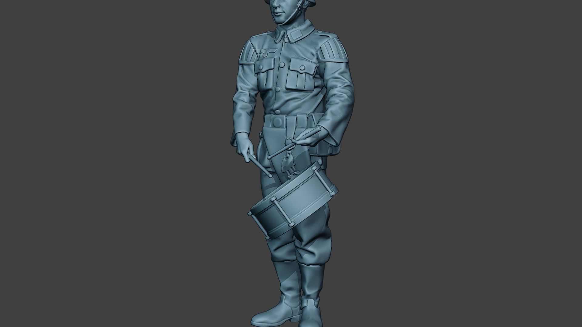German musician soldier ww2 Stand drum G8 3D print model_27