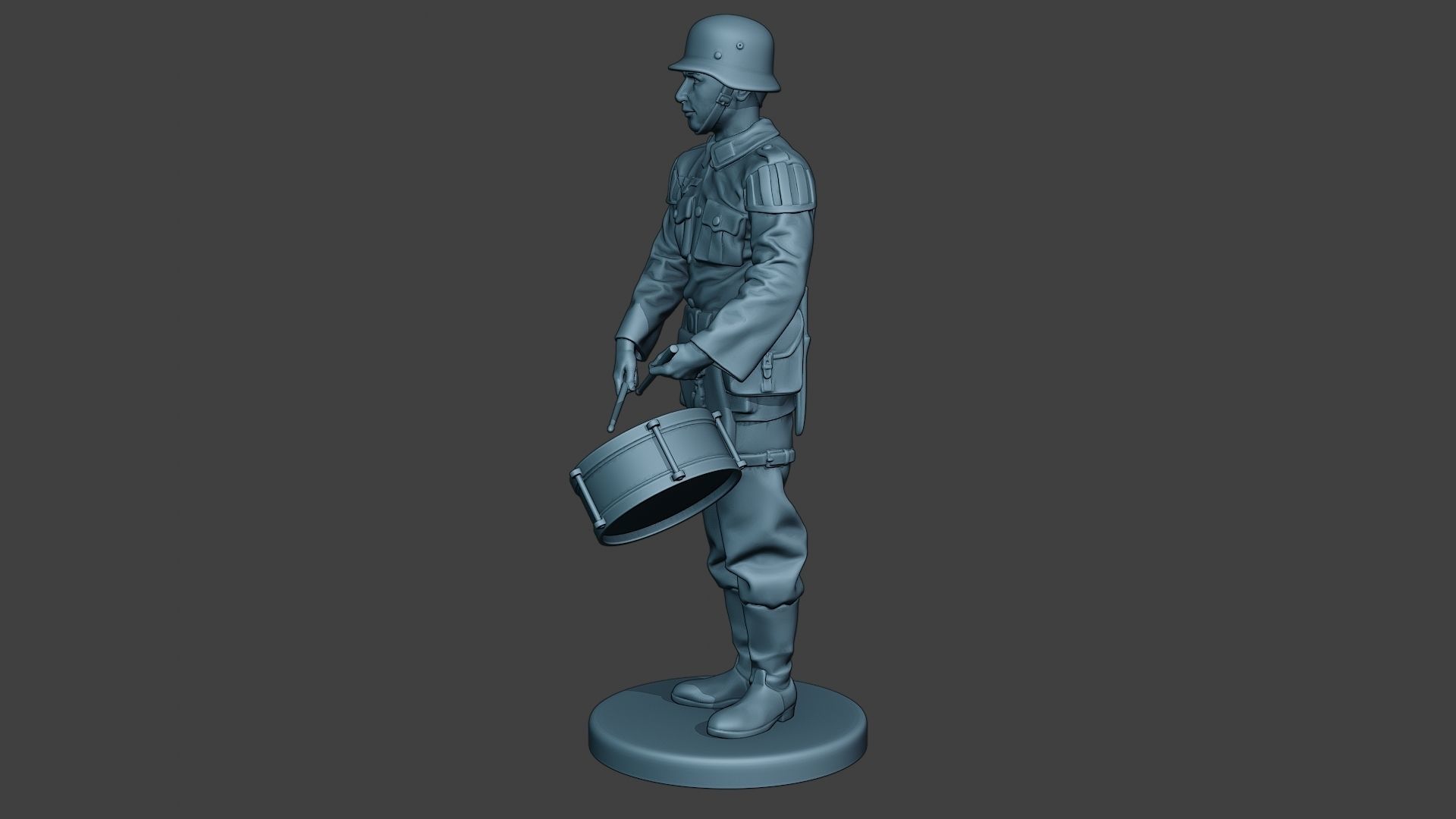 German musician soldier ww2 Stand drum G8 3D print model_3