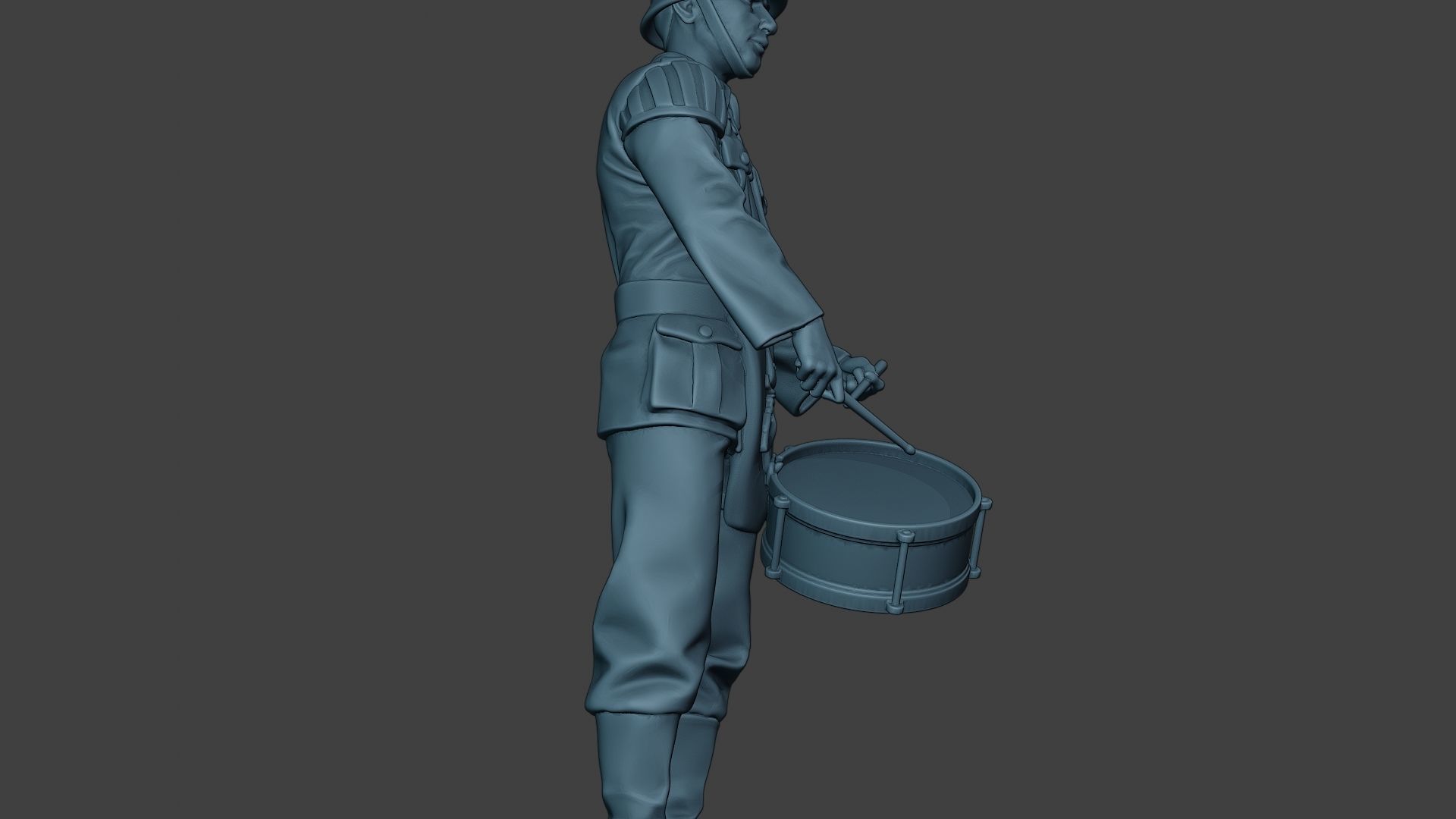 German musician soldier ww2 Stand drum G8 3D print model_29