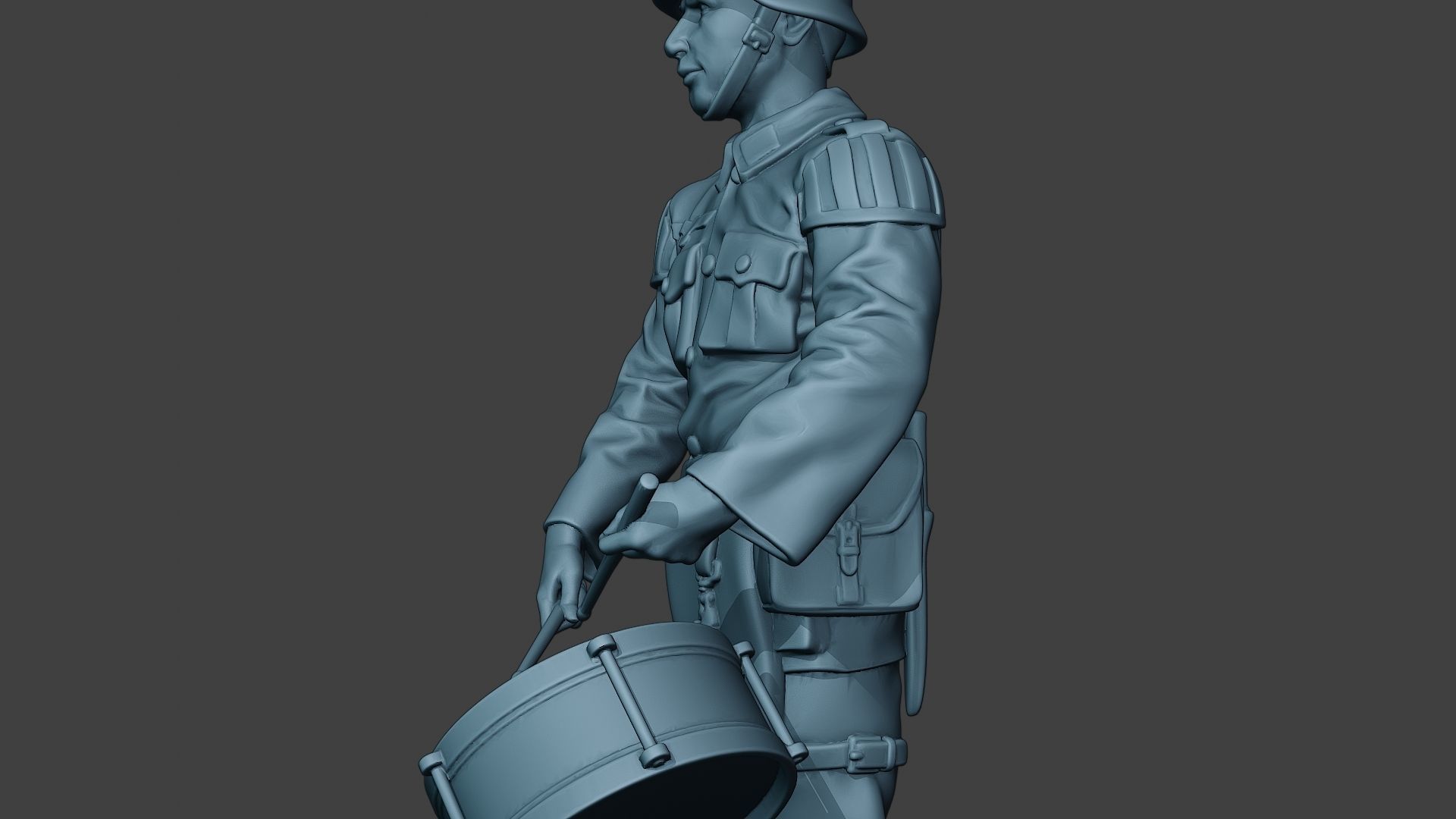 German musician soldier ww2 Stand drum G8 3D print model_17