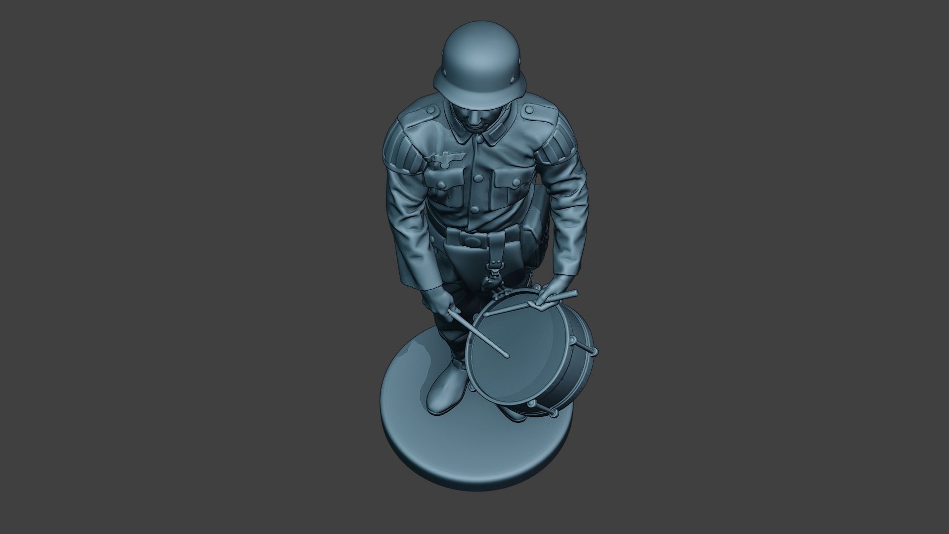 German musician soldier ww2 Stand drum G8 3D print model_14