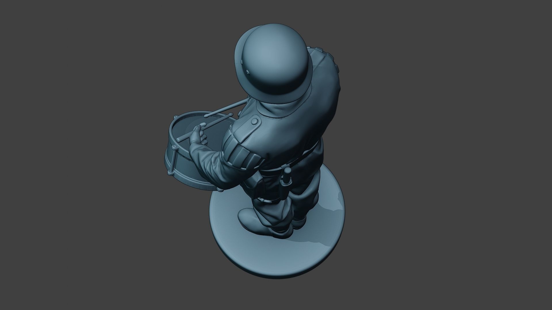 German musician soldier ww2 Stand drum G8 3D print model_16