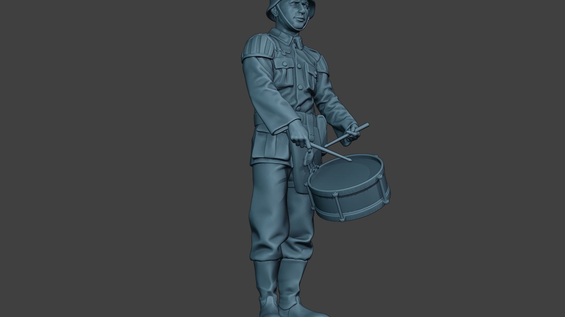 German musician soldier ww2 Stand drum G8 3D print model_13