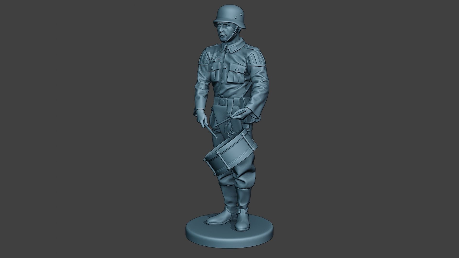 German musician soldier ww2 Stand drum G8 3D print model_2