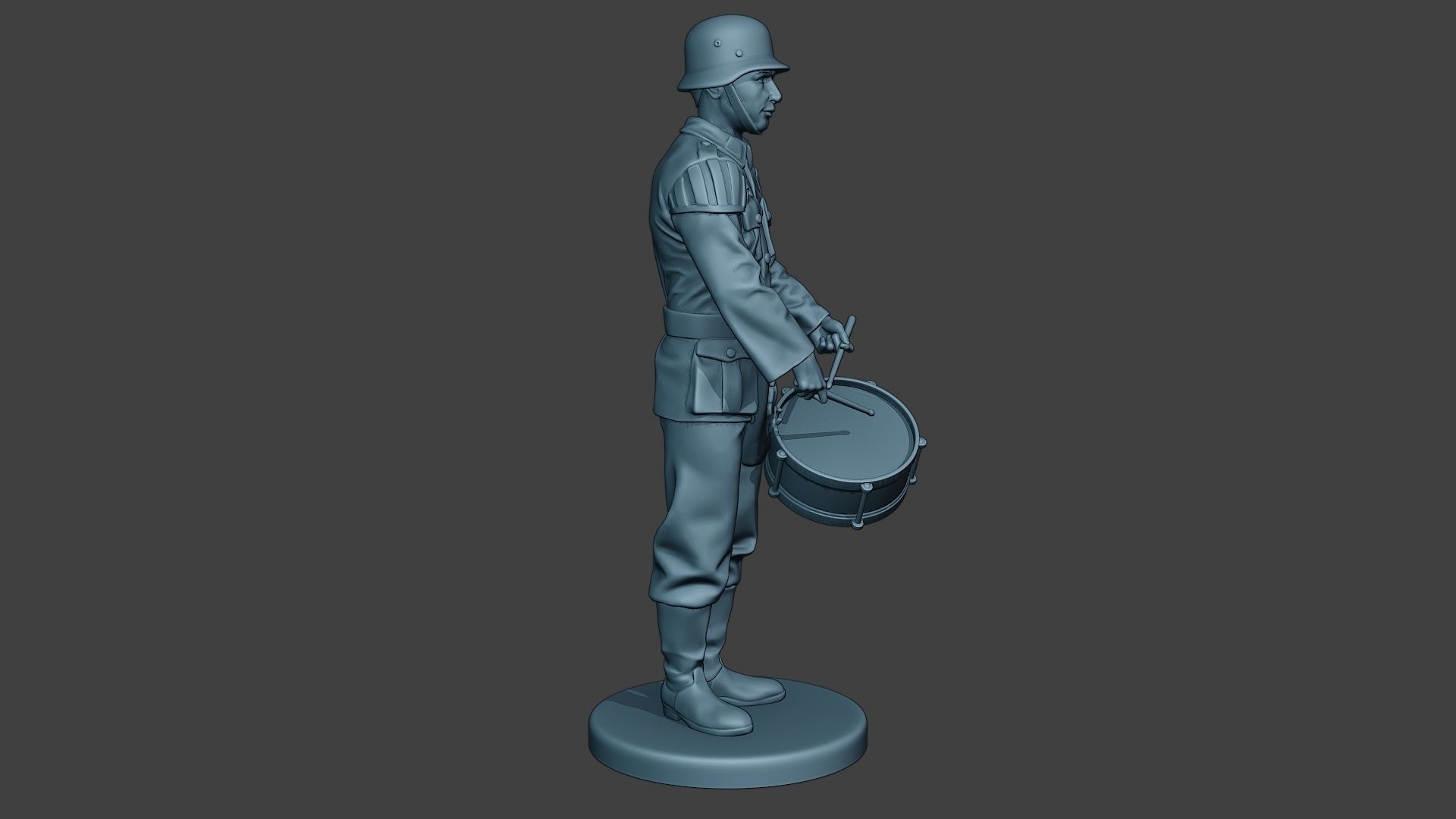 German musician soldier ww2 Stand drum G8 3D print model_9