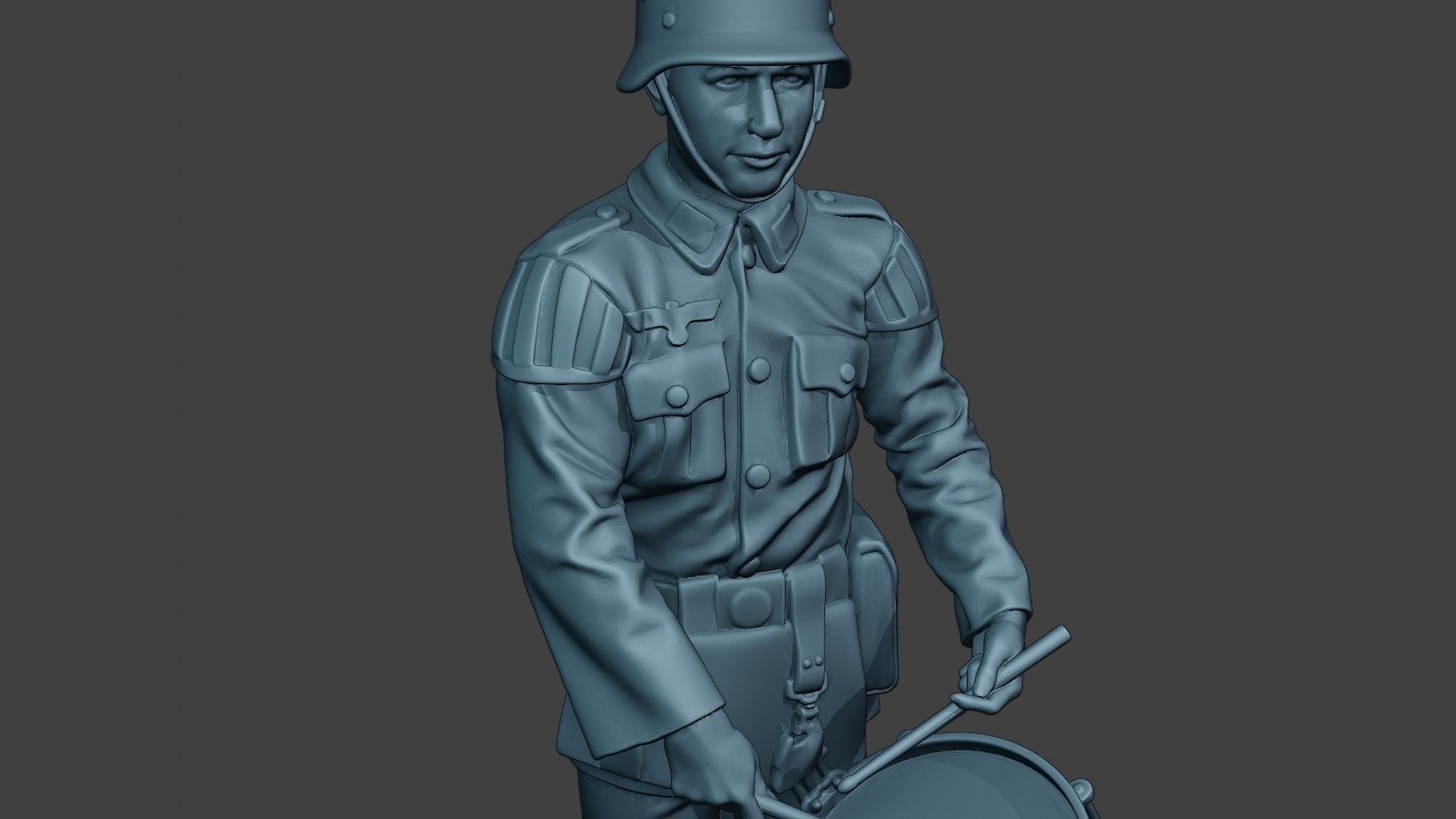 German musician soldier ww2 Stand drum G8 3D print model_19