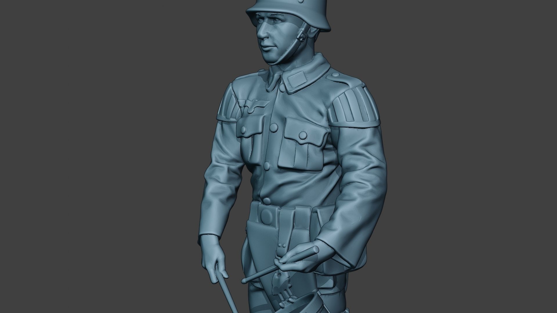 German musician soldier ww2 Stand drum G8 3D print model_18